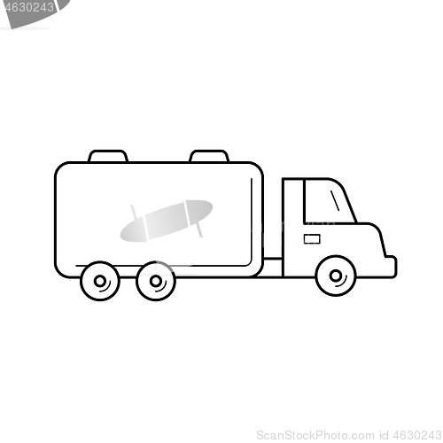 Image of Fuel truck line icon.