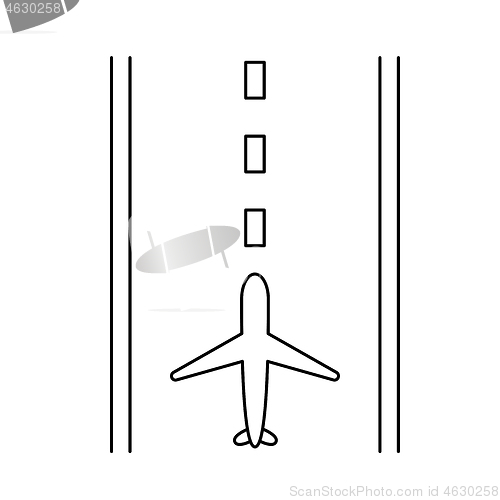 Image of Airport runway line icon.