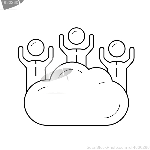 Image of Cloud access line icon.