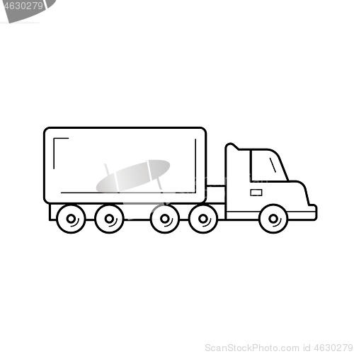 Image of Cargo truck line icon.