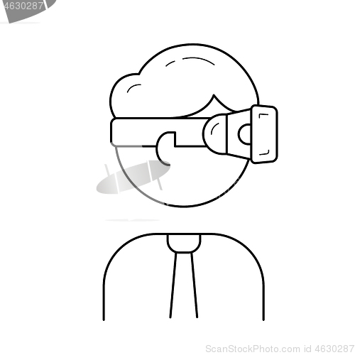 Image of Augmented reality glasses line icon.