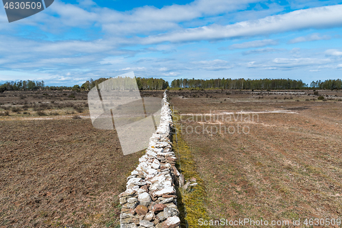 Image of Straight dry stone wall boundry