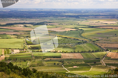 Image of Fields seen from a mountain lookout