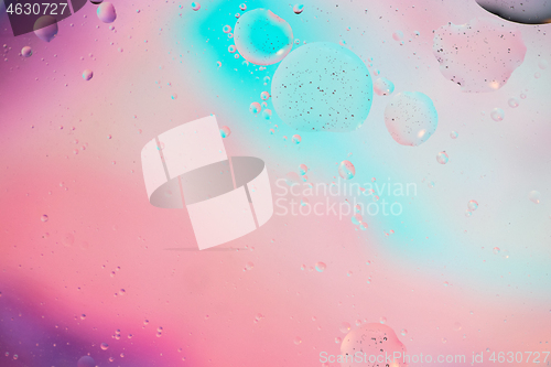 Image of Defocused pastel colored abstract background picture made with oil, water and soap