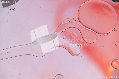 Image of Pink abstract background picture made with oil, water and soap
