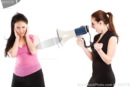 Image of Angry businesswoman shouting