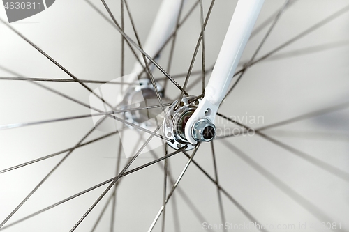 Image of Bicycle detail in a garage