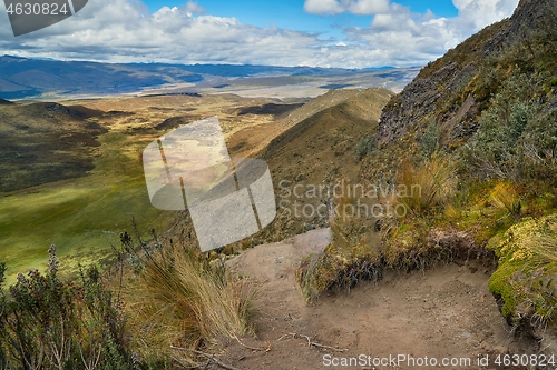 Image of Mountain hiking trail in the Andes