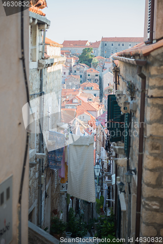 Image of Old streets of old city in south of Croatia.