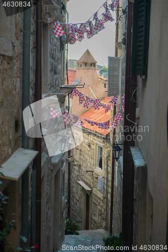 Image of Old streets of old city in south of Croatia.