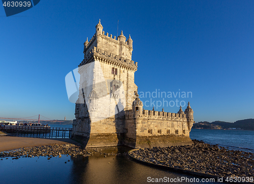 Image of Belem Tower and Tagus River in Lisbon