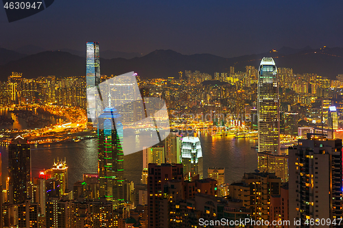 Image of Hong Kong at night from Victoria Peak