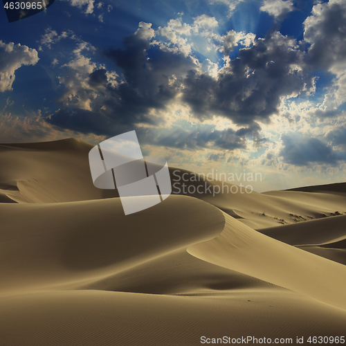 Image of Big sand dune in Sahara desert