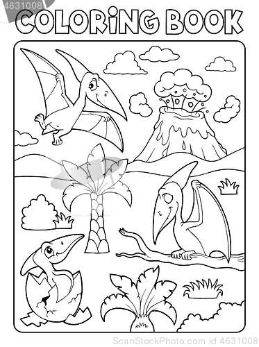 Image of Coloring book pterodactyls theme image 1