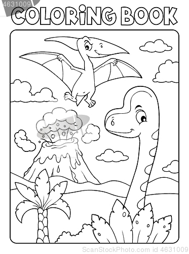 Image of Coloring book dinosaur composition image 5