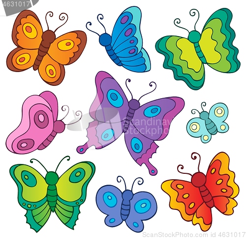 Image of Various butterflies theme set 1