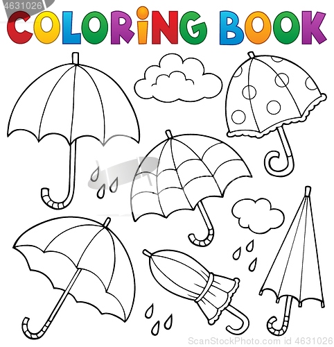 Image of Coloring book umbrella theme set 1