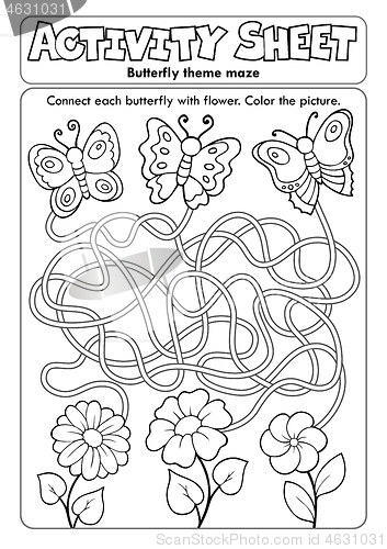 Image of Activity sheet butterfly theme maze