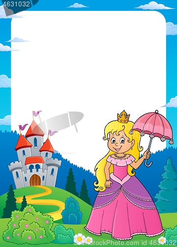 Image of Princess with umbrella theme frame 1