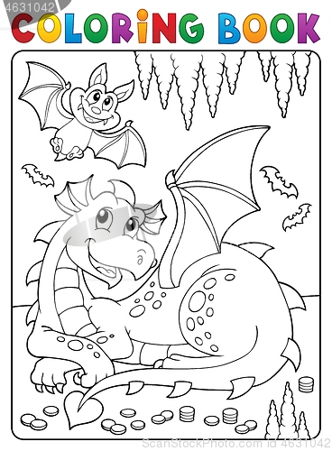 Image of Coloring book lying dragon theme 3