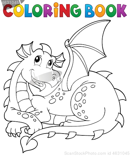 Image of Coloring book lying dragon theme 1