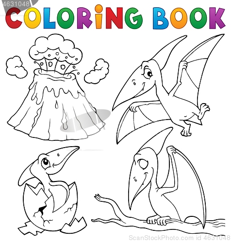 Image of Coloring book pterodactyls theme set 1