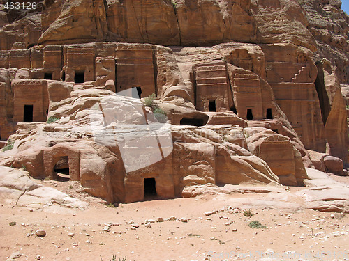 Image of Ruins of Necropolis in Petra