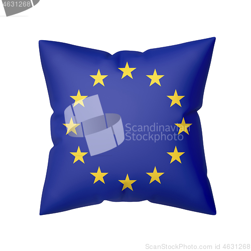 Image of European flag on pillow isolated on white