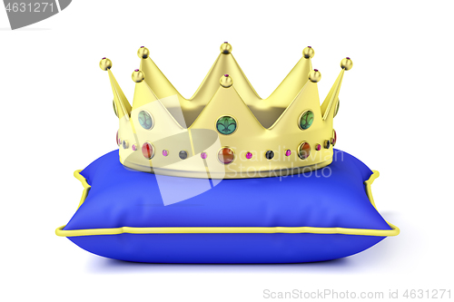 Image of Gold crown on pillow