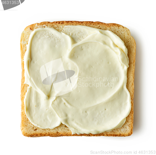 Image of toasted bread with cream cheese