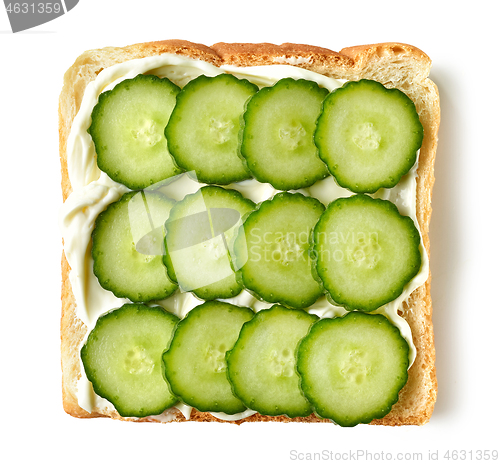 Image of toasted bread with fresh cucumber