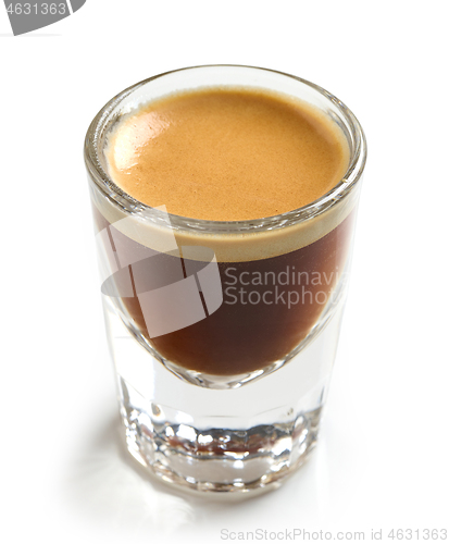 Image of glass of fresh espresso coffee