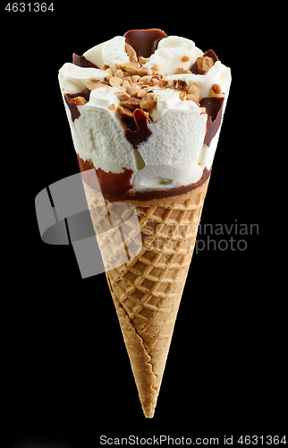 Image of ice cream isolated on black