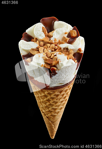 Image of ice cream isolated on black