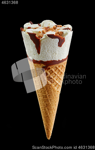 Image of ice cream isolated on black