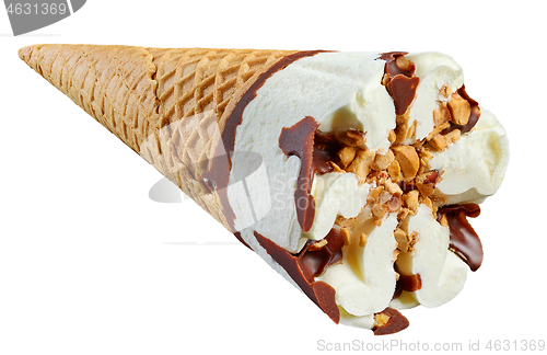 Image of ice cream cone on white background