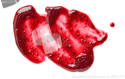 Image of blackcurrant jam on white background