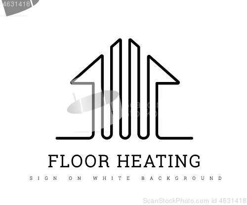 Image of Heating floor vector sign on a white. Warm floor logo design