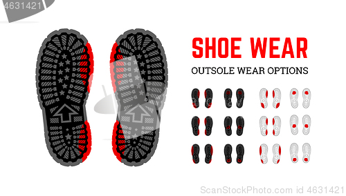 Image of Shoe wear erasing. Infographic vector illustration