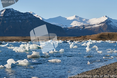 Image of Glacial lake in Iceland, Icebergs in Jokulsarlon