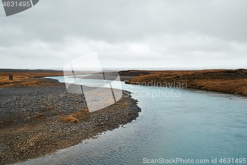Image of Driving in Iceland, crossing a river bridge