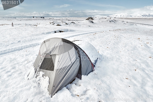 Image of Tent in snow in ICeland