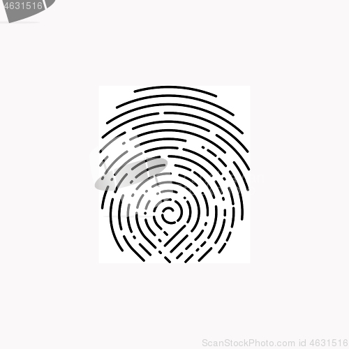 Image of Fingerprint design vector illustration on white. Rounded lines design style