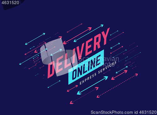 Image of Delivery online design background with arrows. Vector illustration