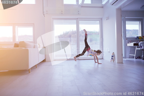 Image of girl online education ballet class at home