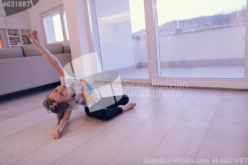 Image of girl online education ballet class at home