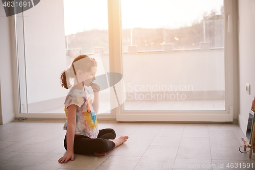 Image of girl online education ballet class at home