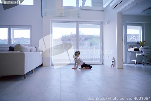 Image of girl online education ballet class at home