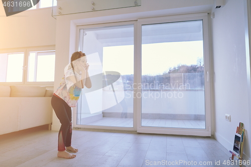 Image of girl online education ballet class at home