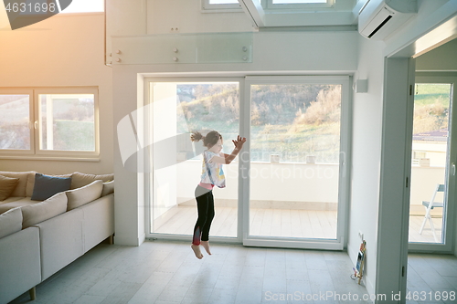 Image of girl online education ballet class at home